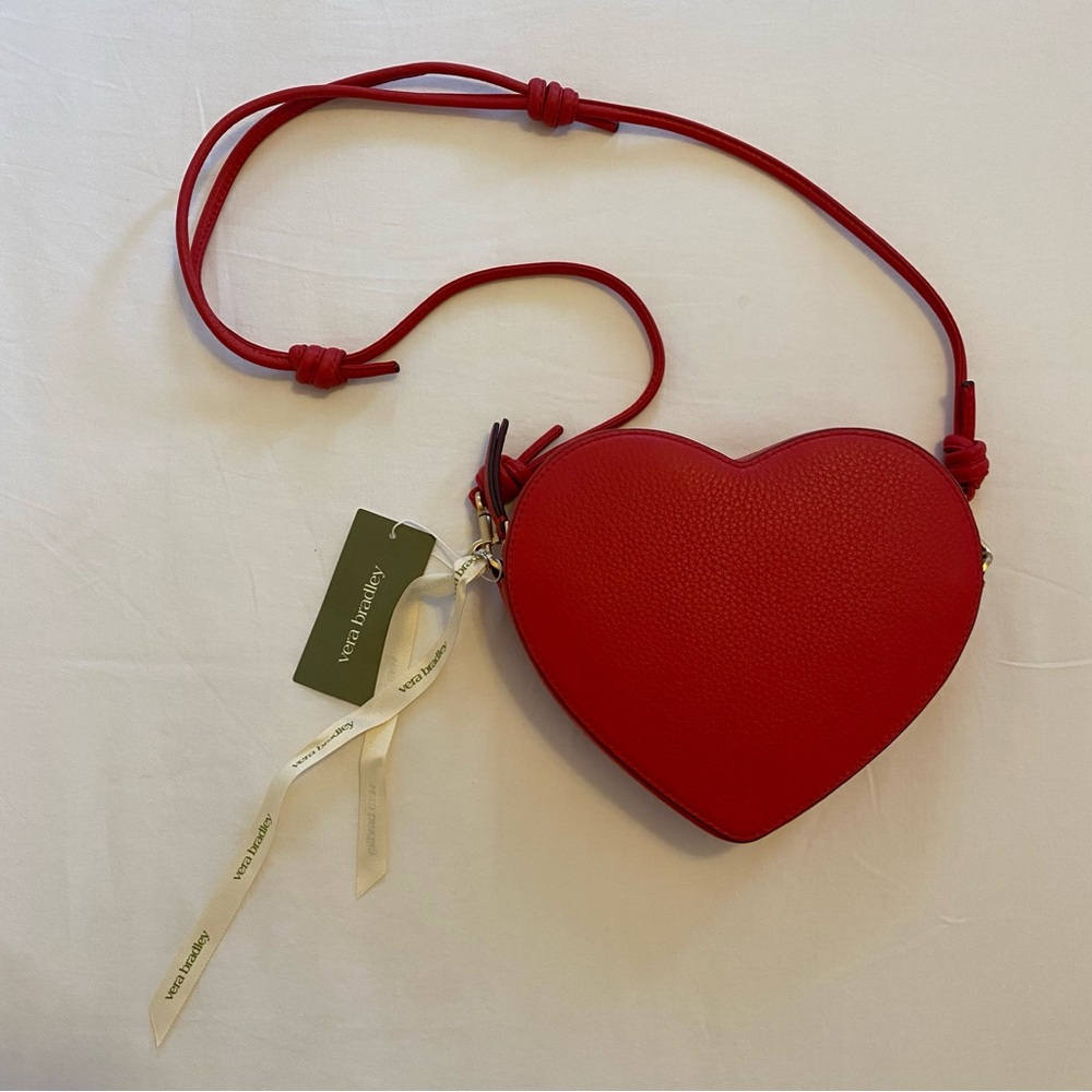 VERA BRADLEY Verona Heart Crossbody Leather Bag in Goji Berry Red NWT